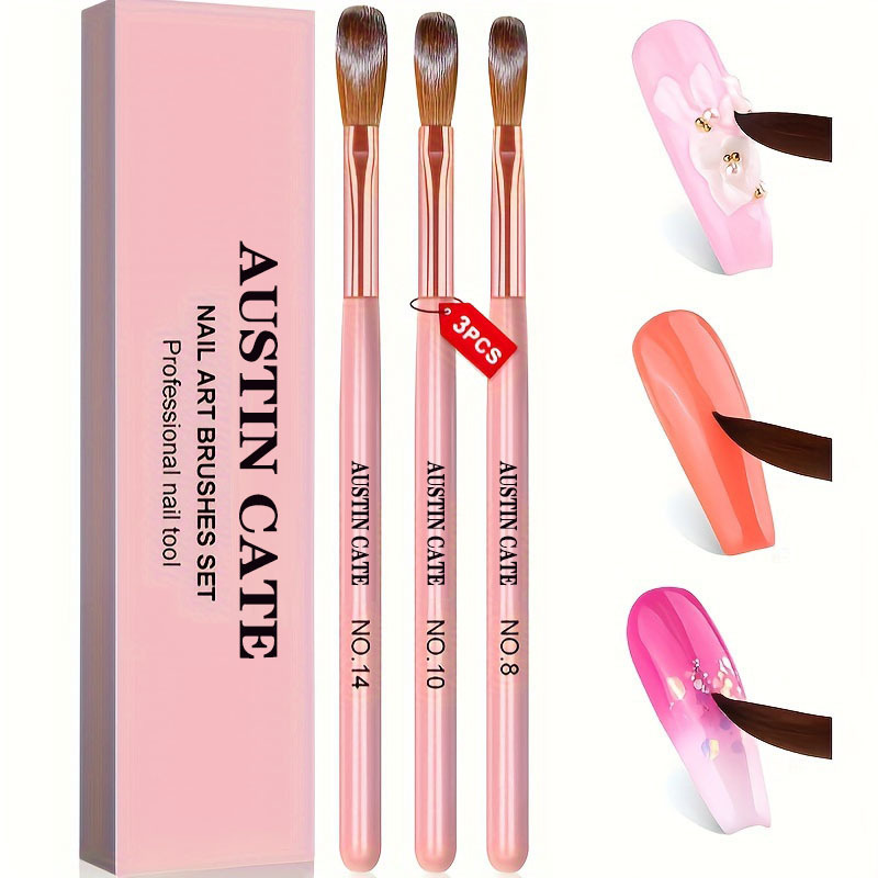 Wood Chisel Set - 3-częściowy zestaw pędzli do paznokci Kolinsky